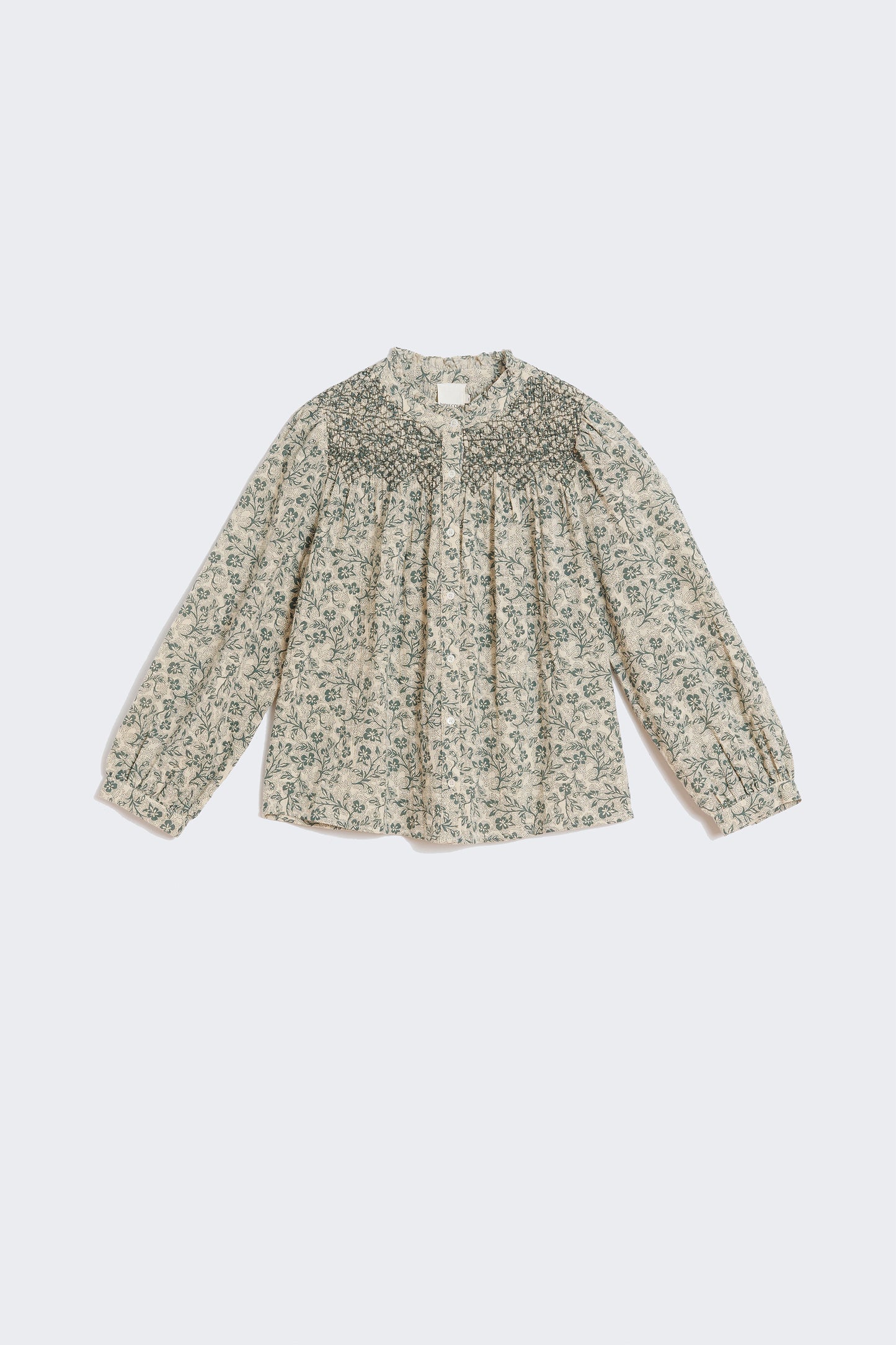 SMOCKED EMBROIDERY SHIRT
