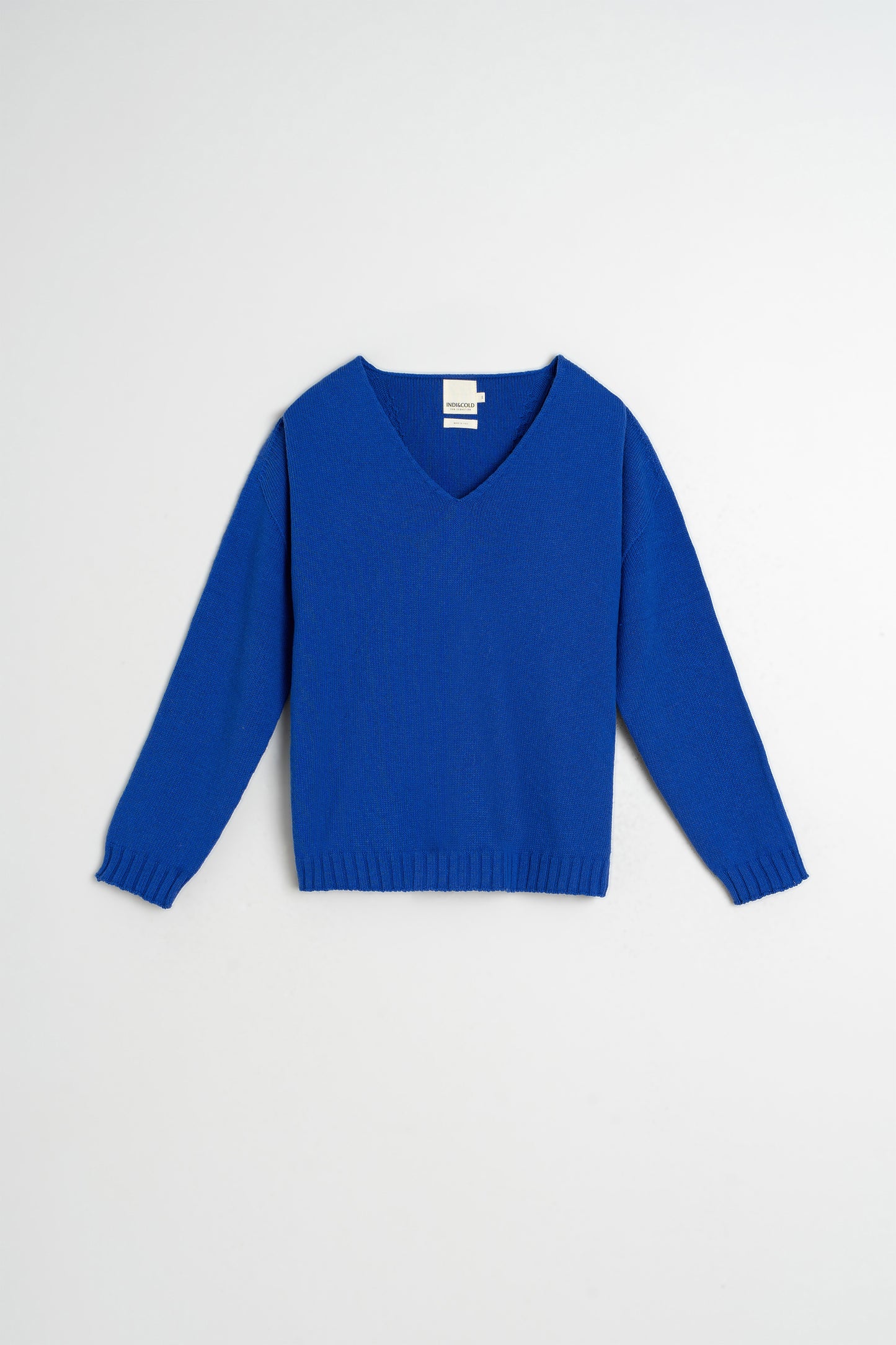 PLUNGE-NECK SWEATER