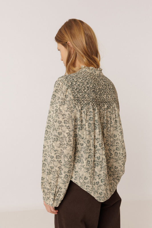 SMOCKED EMBROIDERY SHIRT 5