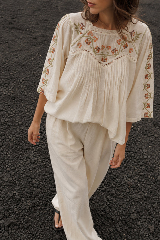 BLOUSE EMPIÈCEMENT BRODÉ 1