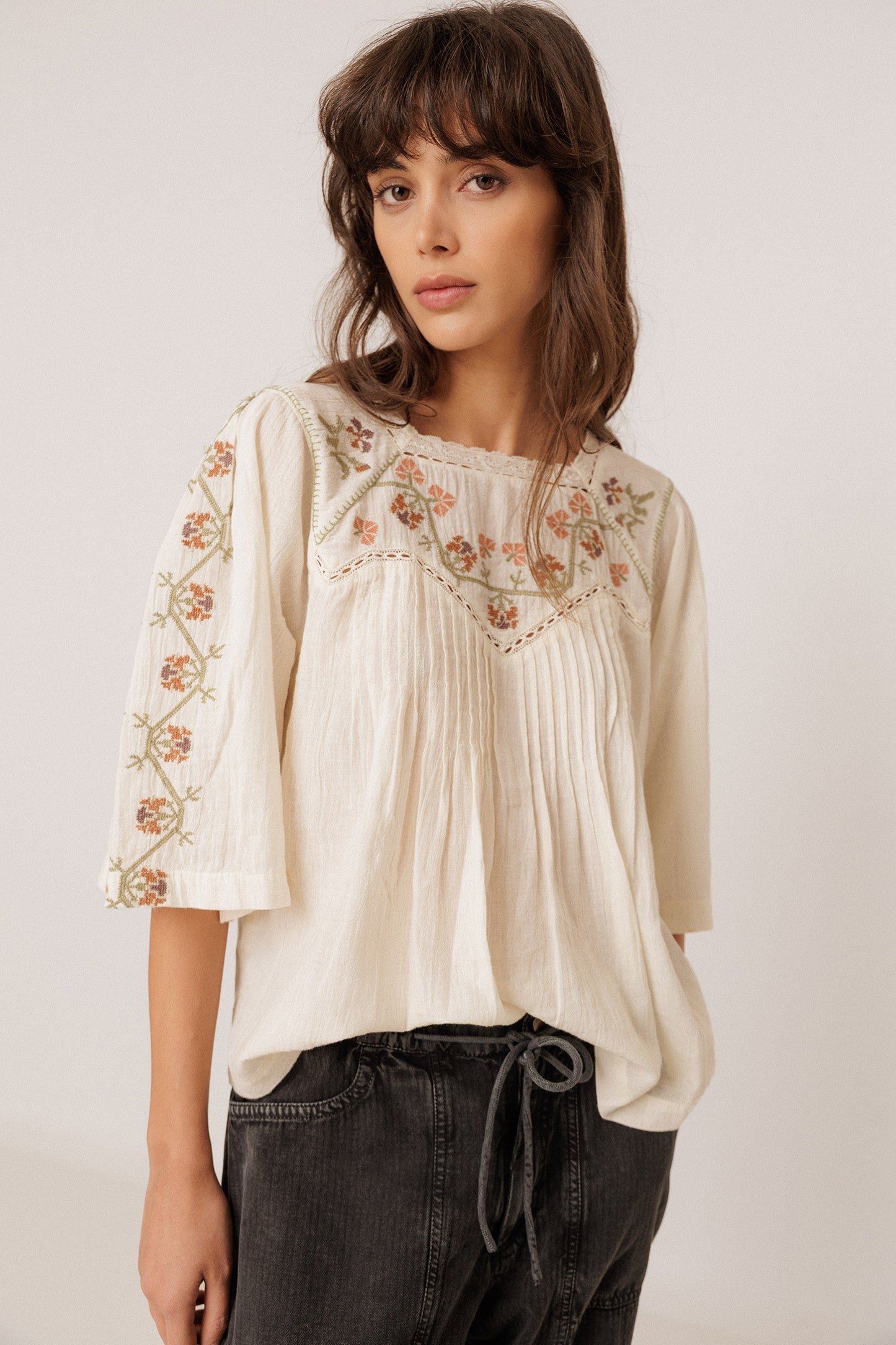 BLOUSE EMPIÈCEMENT BRODÉ