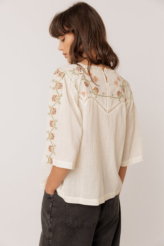 BLOUSE EMPIÈCEMENT BRODÉ 3