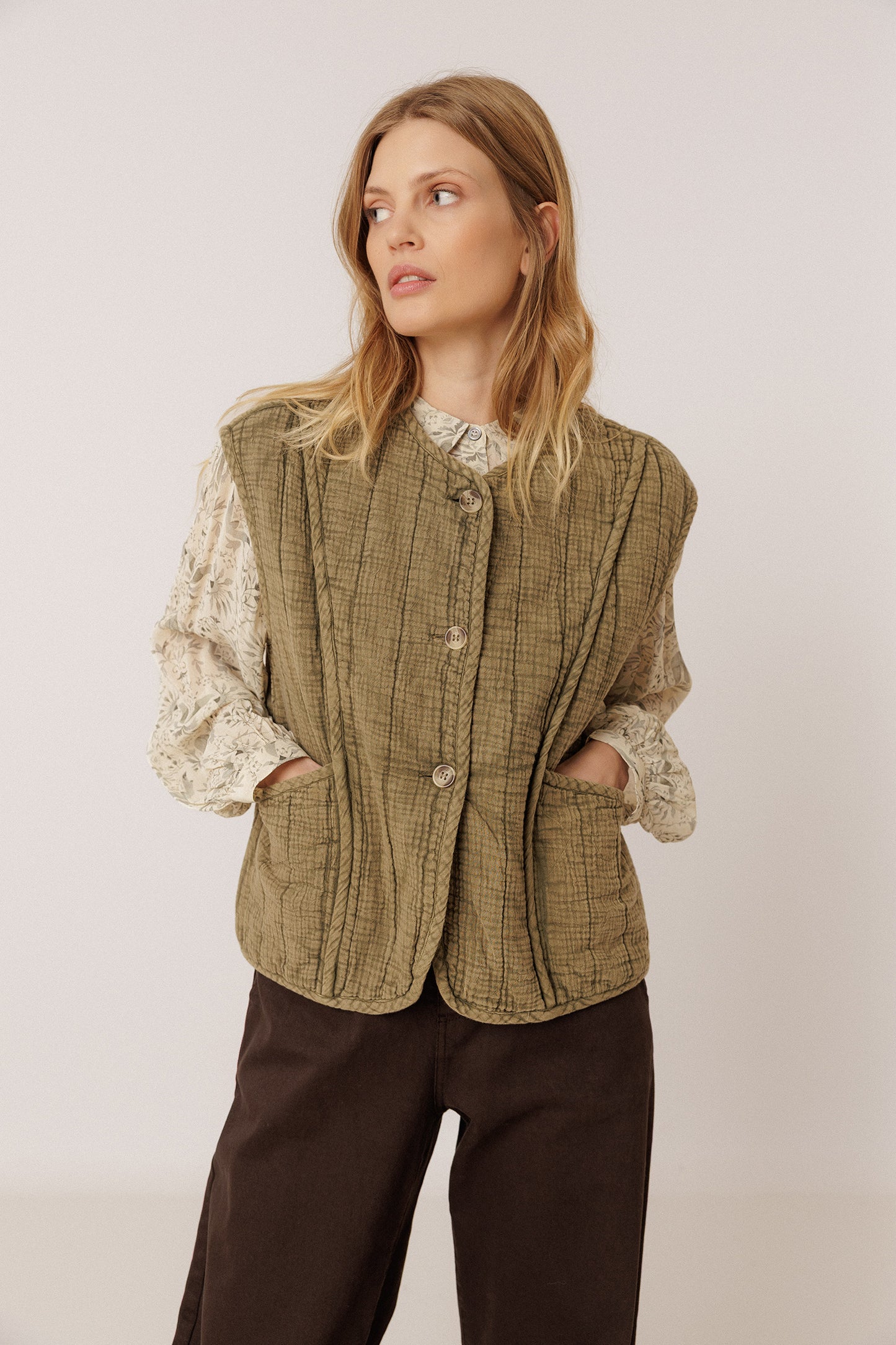 QUILTED COTTON VEST