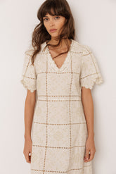 VESTIDO MIDI BORDADOS PERFORADOS