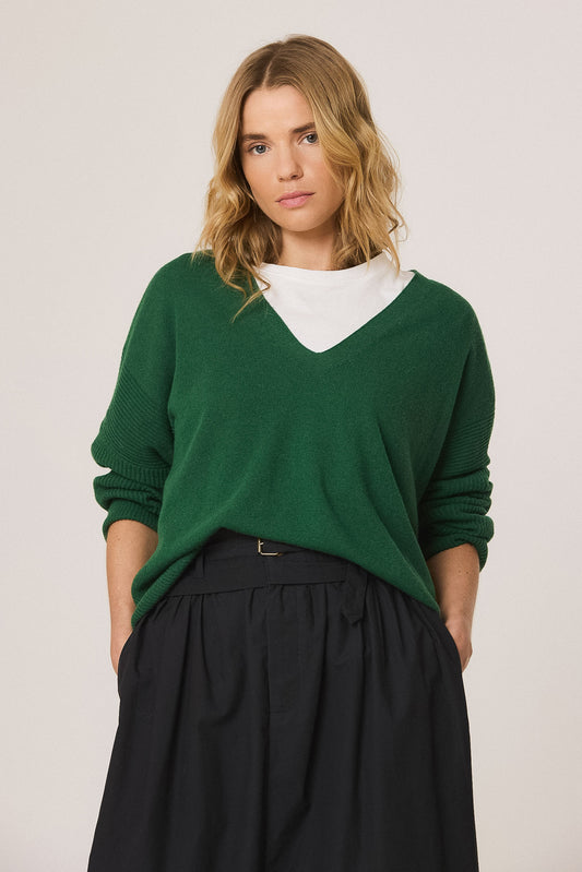 PLUNGE-NECK SWEATER 1