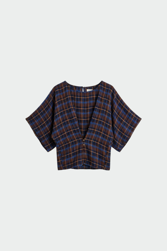 SHORT MULTICOLOR CHECKERED BLOUSE 6