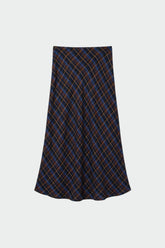 LONG MULTICOLOR CHECKERED SKIRT