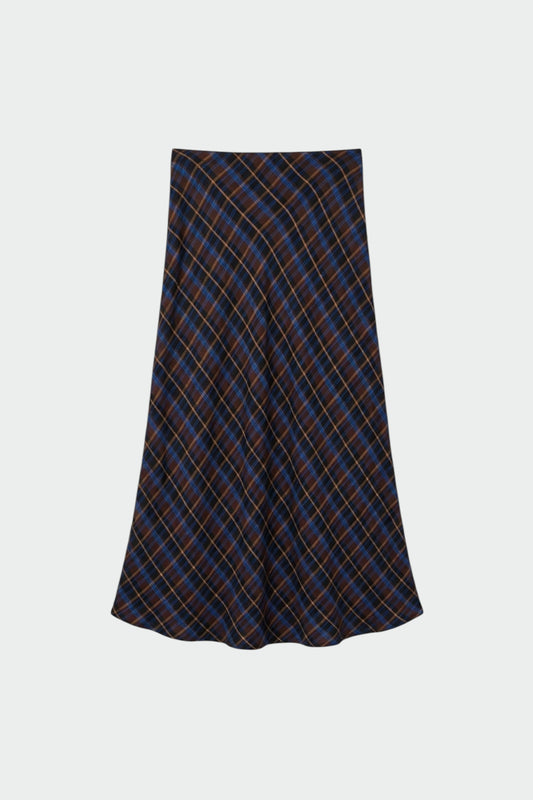 LONG MULTICOLOR CHECKERED SKIRT 6
