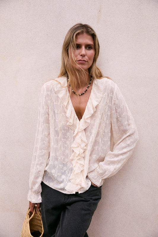 EMBROIDERED ROMANTIC RUFFLE SHIRT 2