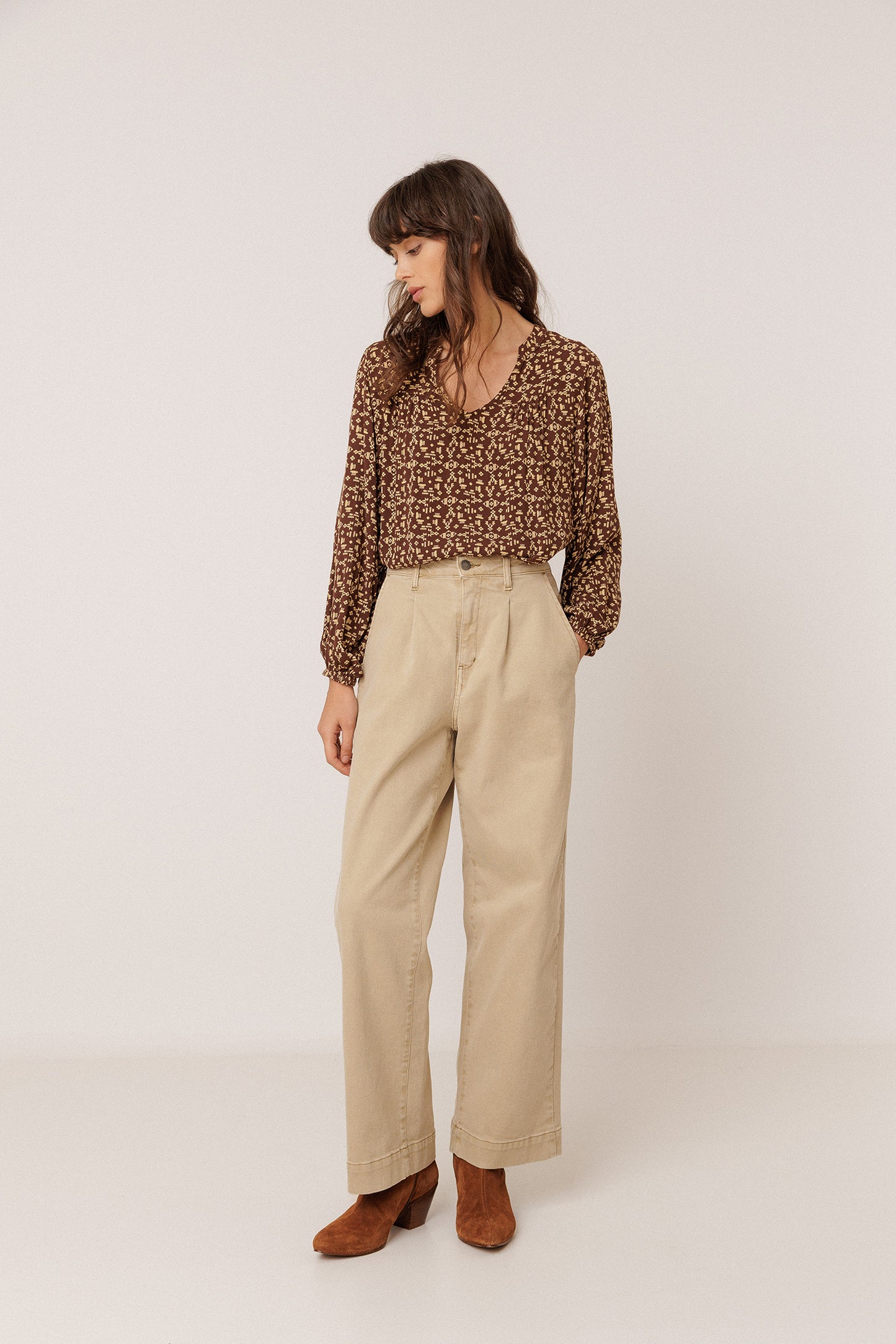 WIDE-LEG COTTON PANTS