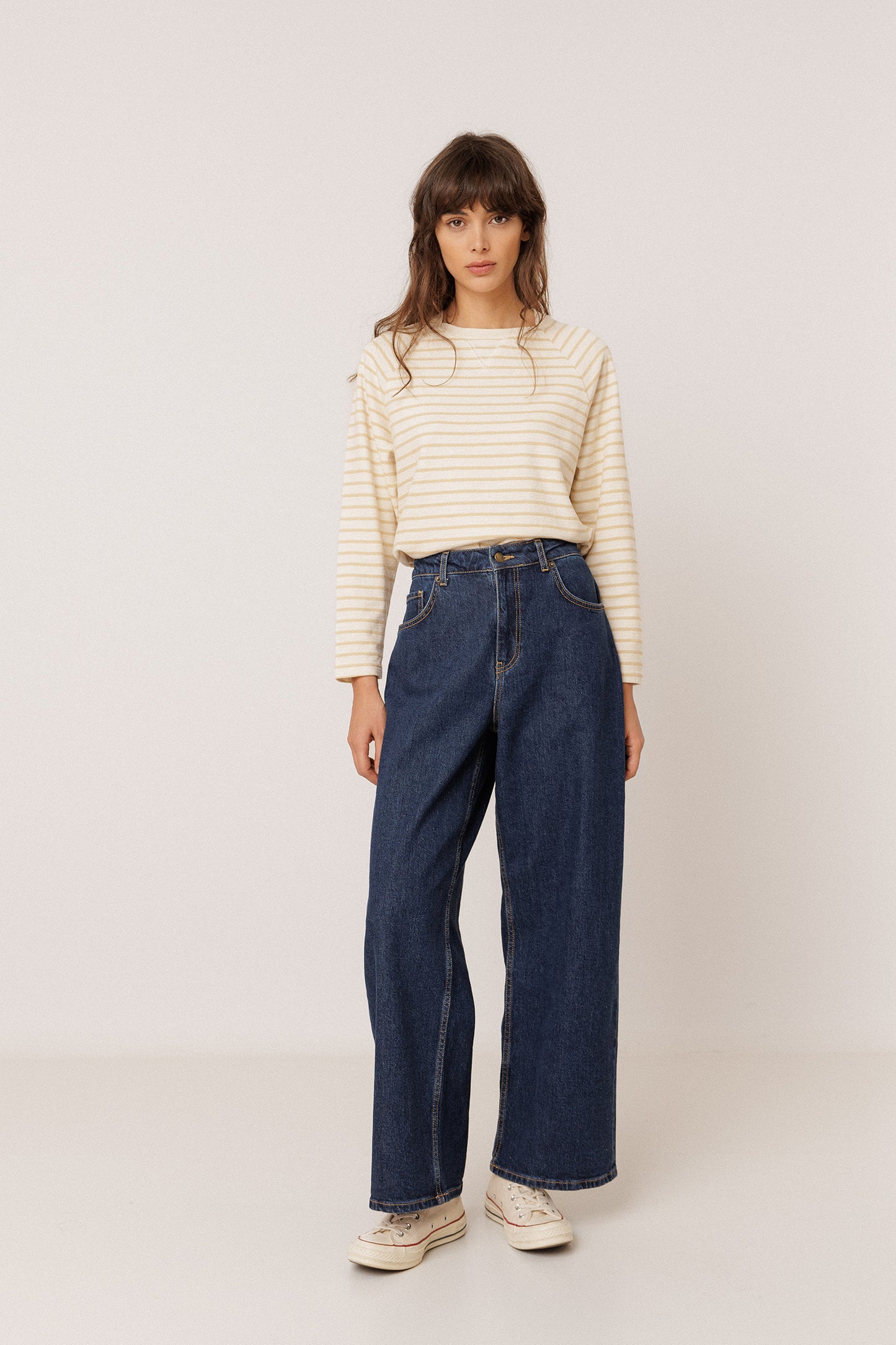 STRIPED TERRYCLOTH SWEATSHIRT