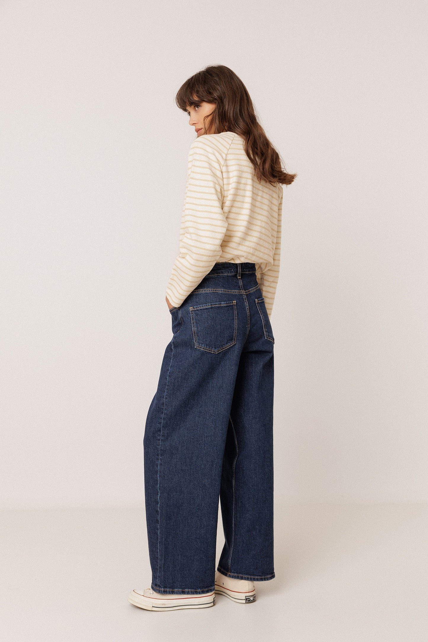 STRIPED TERRYCLOTH SWEATSHIRT