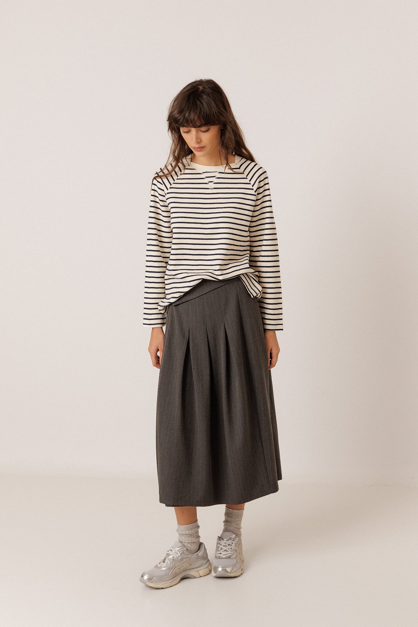 STRIPED TERRYCLOTH SWEATSHIRT