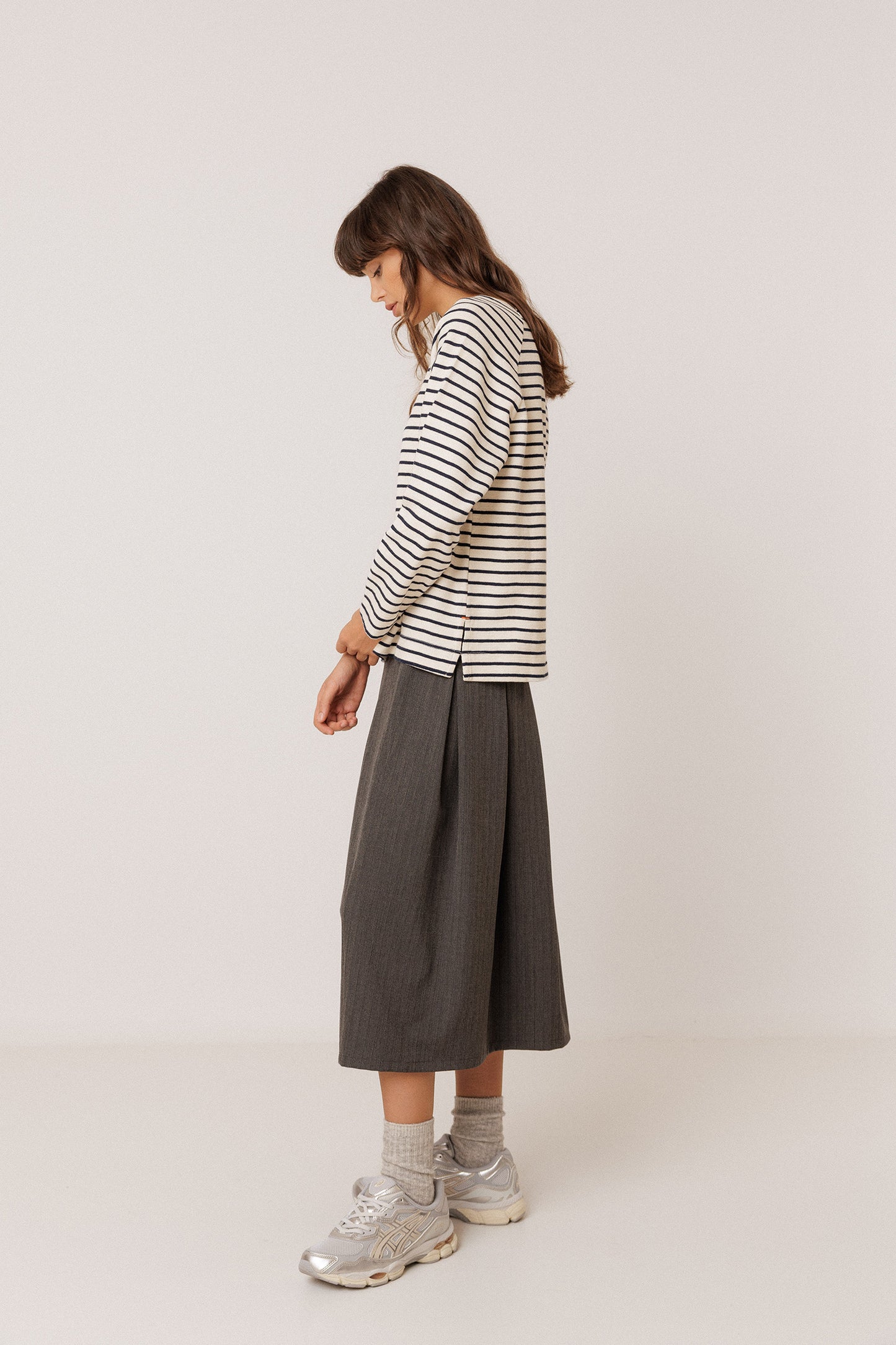 STRIPED TERRYCLOTH SWEATSHIRT