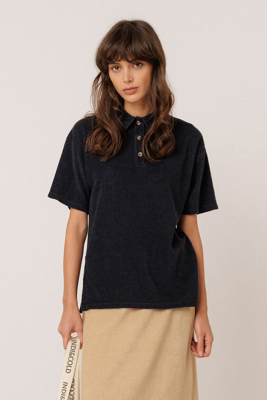 COTTON TERRY POLO WITH SLITS 3