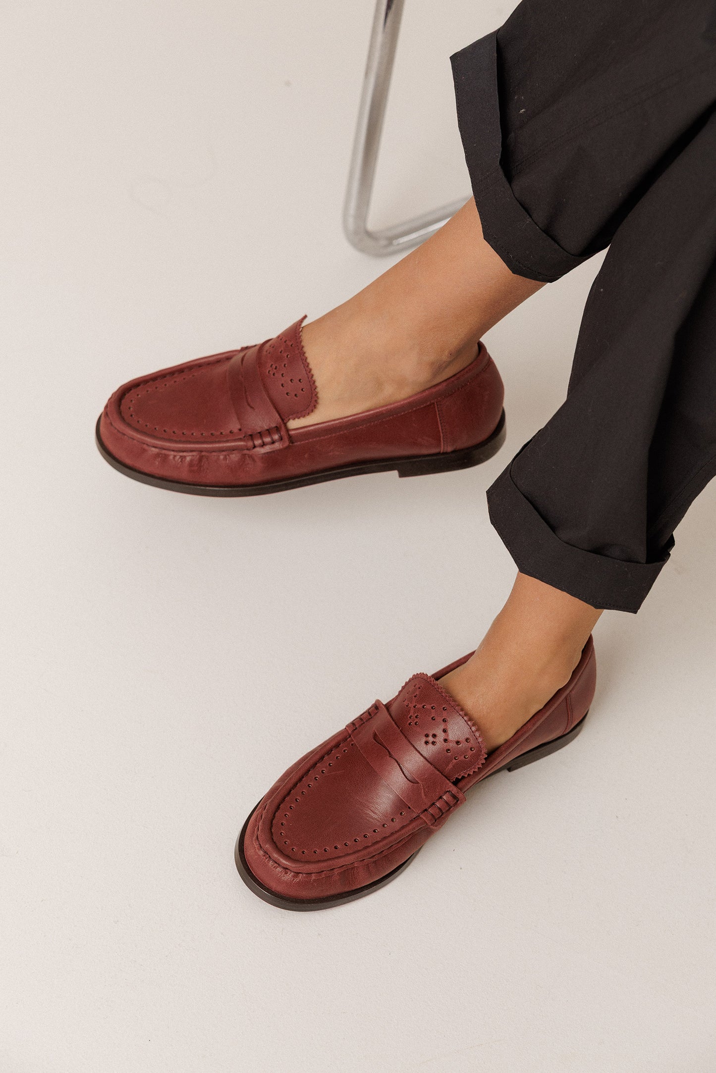 PERFORATED LEATHER LOAFERS