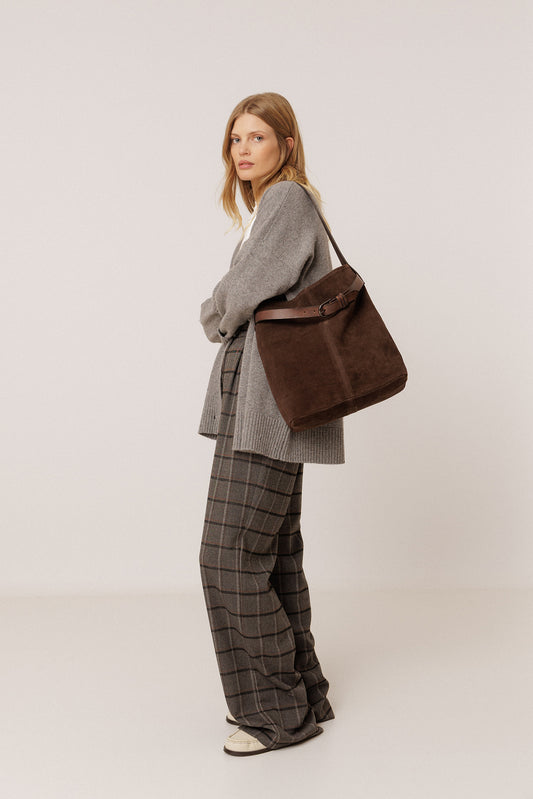 MEDIUM SPLIT-SUEDE BAG 1