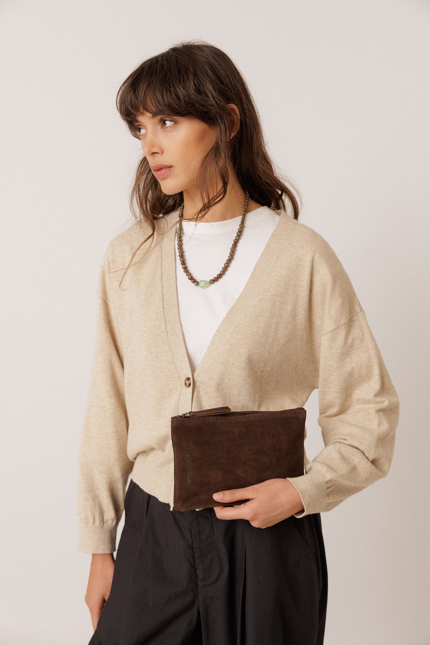 SPLIT-SUEDE TOILETRY BAG