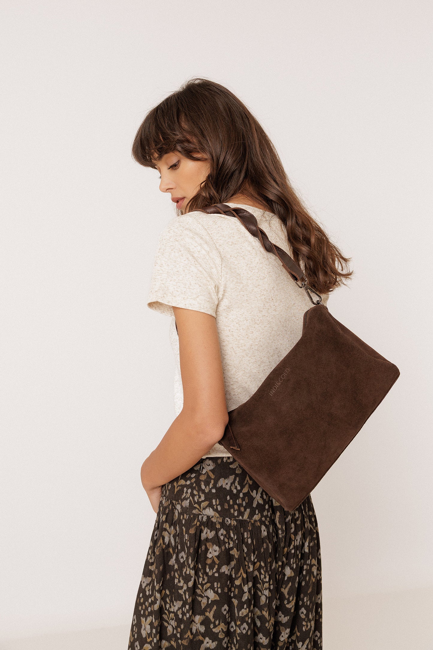 SPLIT-SUEDE SHOULDER BAG