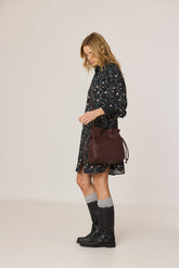 BOLSO BANDOLERA PIEL FRUNCIDA