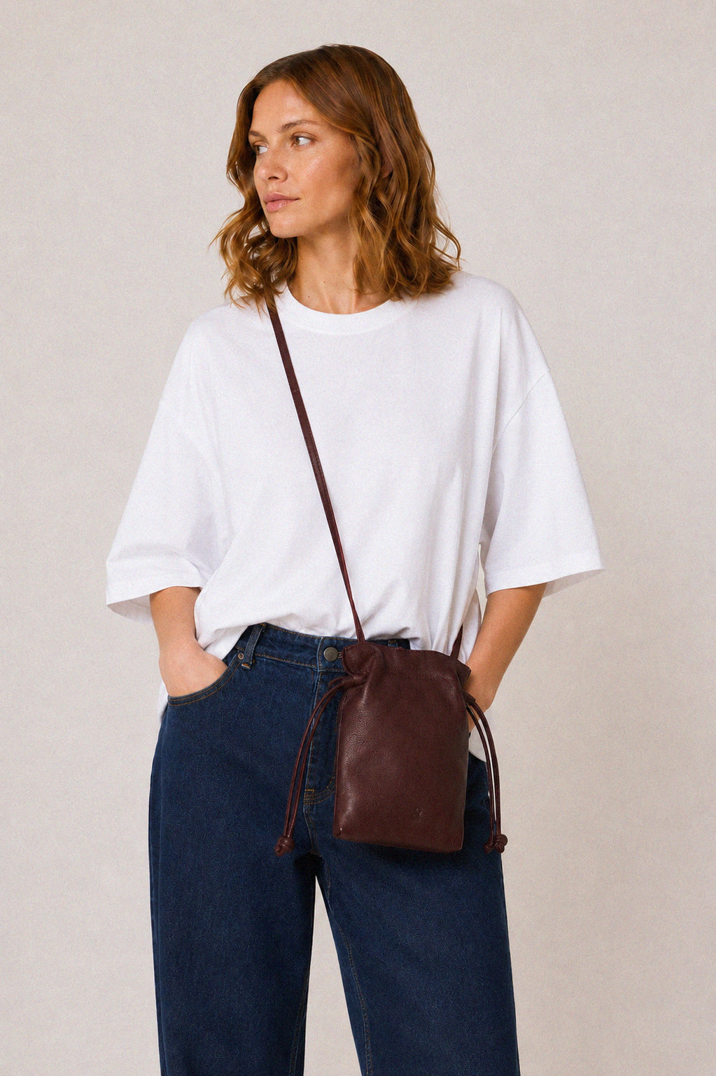 MINI RUCHED-LEATHER BAG