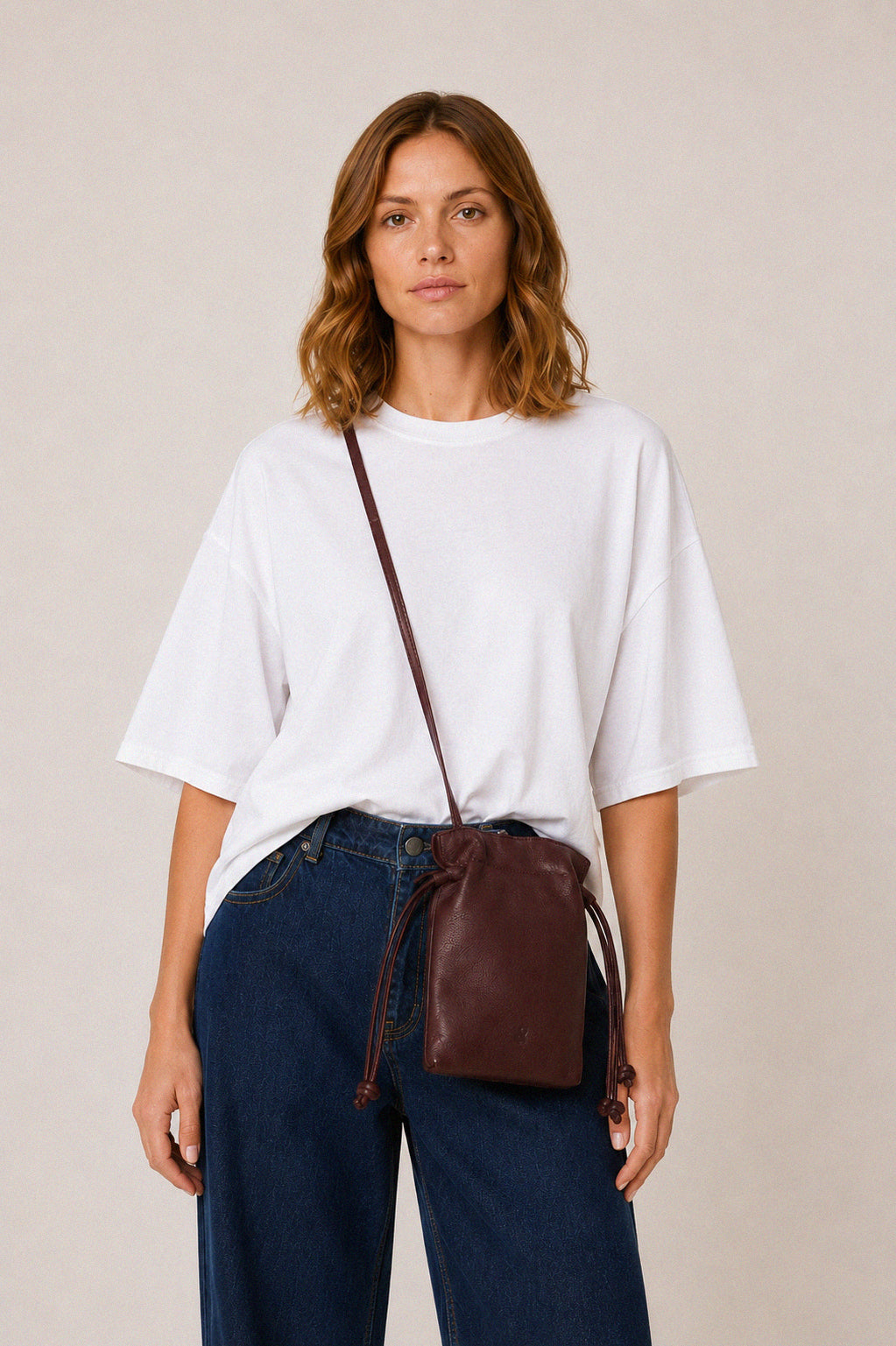 MINI RUCHED-LEATHER BAG