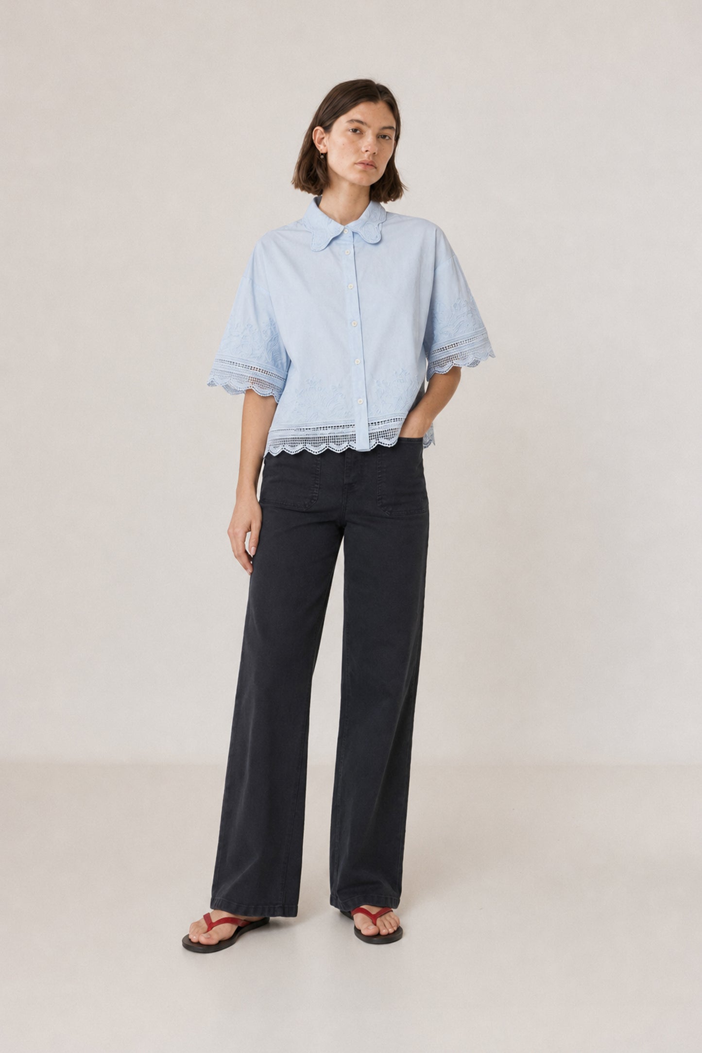 CHEMISE POPELINE BRODÉE