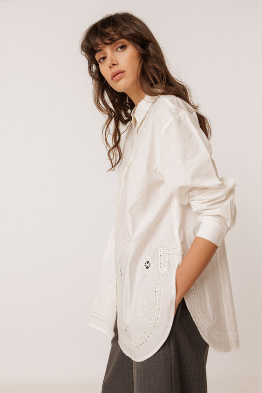 MAXI CHEMISE POPELINE BRODÉE 1