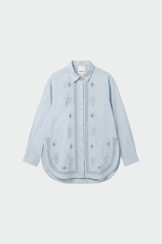 EMBROIDERED POPLIN MAXI SHIRT 6