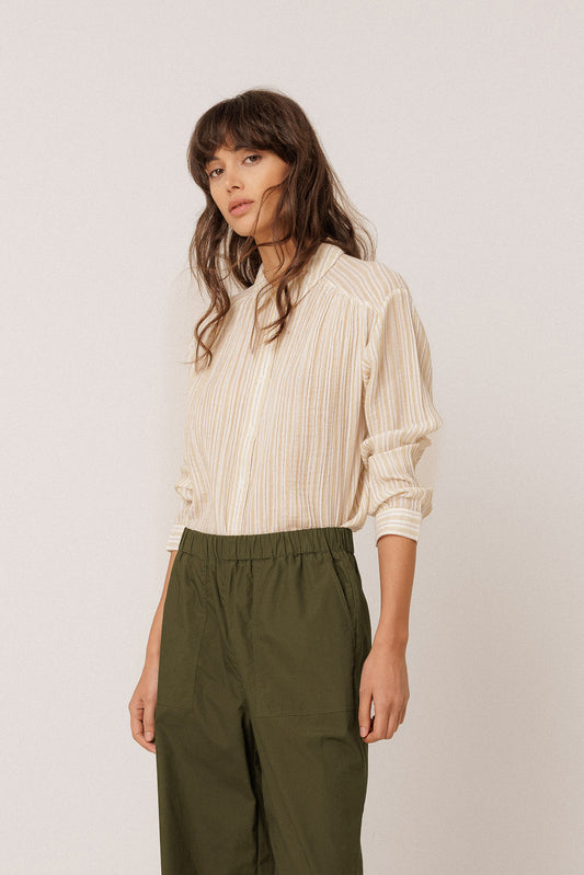 STRIPED DOUBLE-GAUZE SHIRT 1