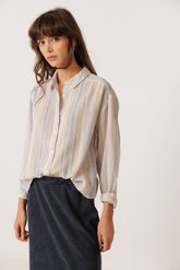 CHEMISE RAYURES DOUBLE GAZE