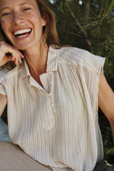 BLUSA RAYAS DOBLE GASA