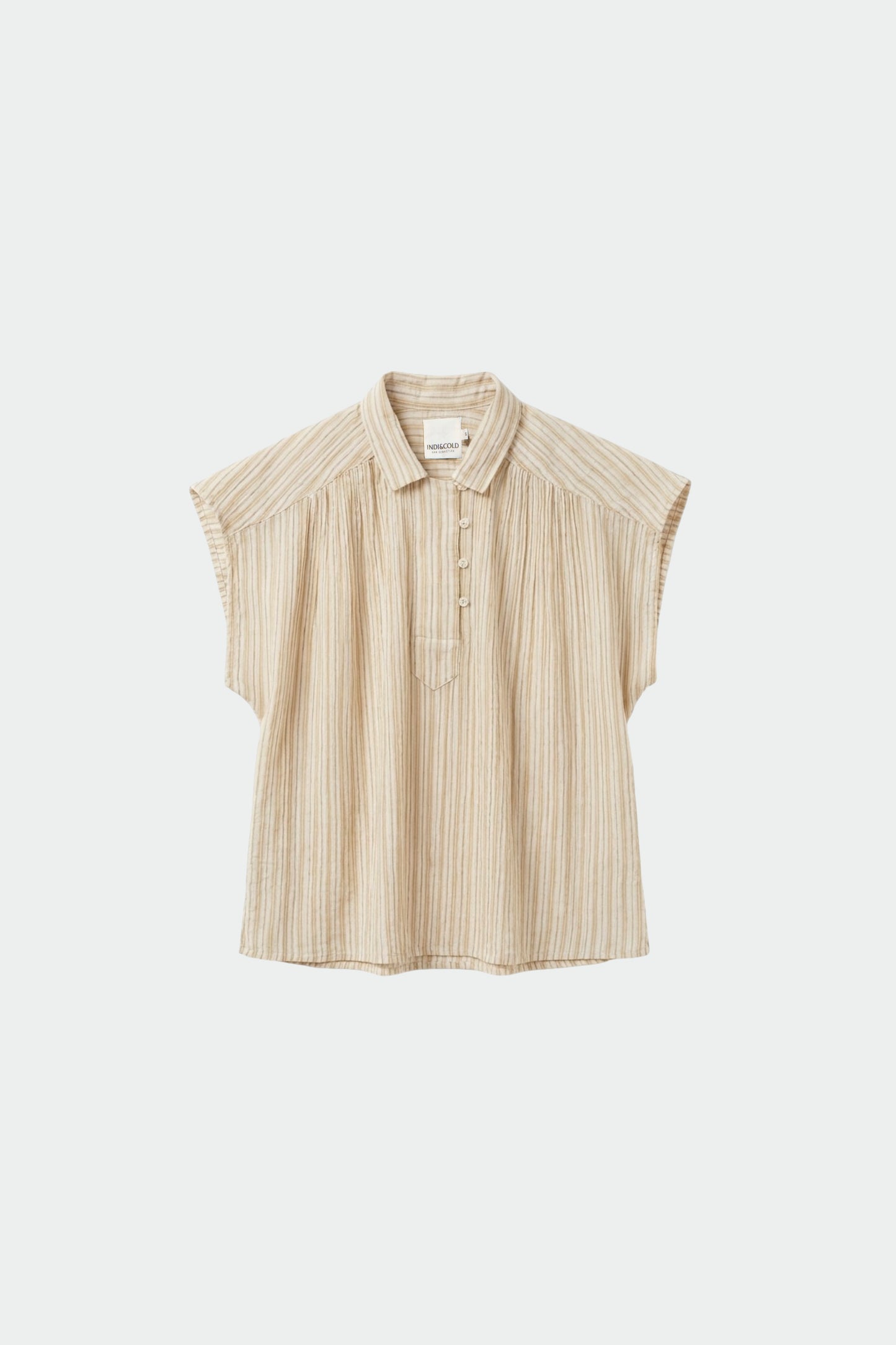 STRIPED DOUBLE-GAUZE BLOUSE