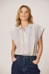 BLUSA RAYAS DOBLE GASA
