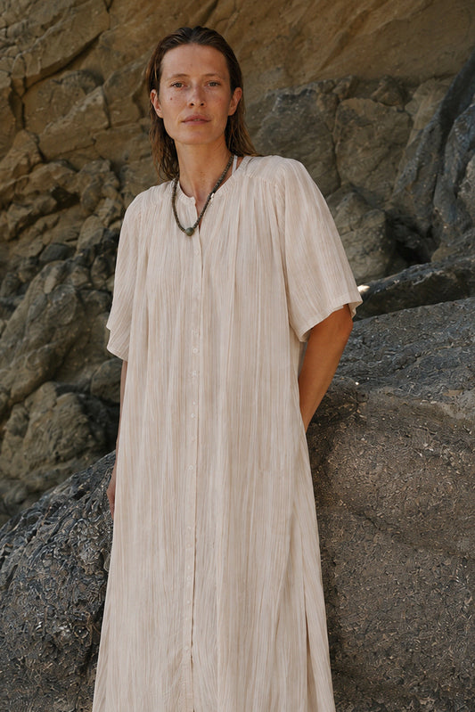 STRIPED DOUBLE-GAUZE DRESS 1