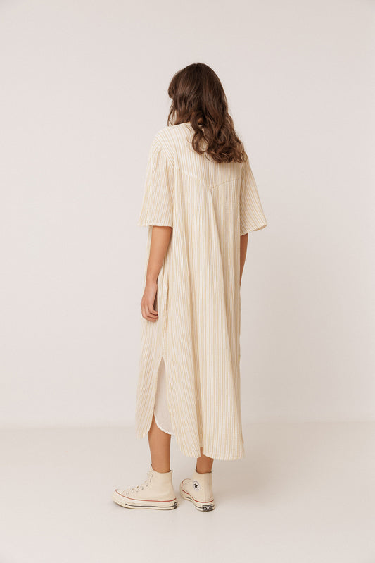 STRIPED DOUBLE-GAUZE DRESS 6