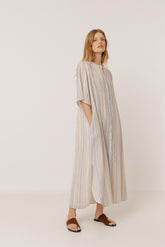 VESTIDO RAYAS DOBLE GASA