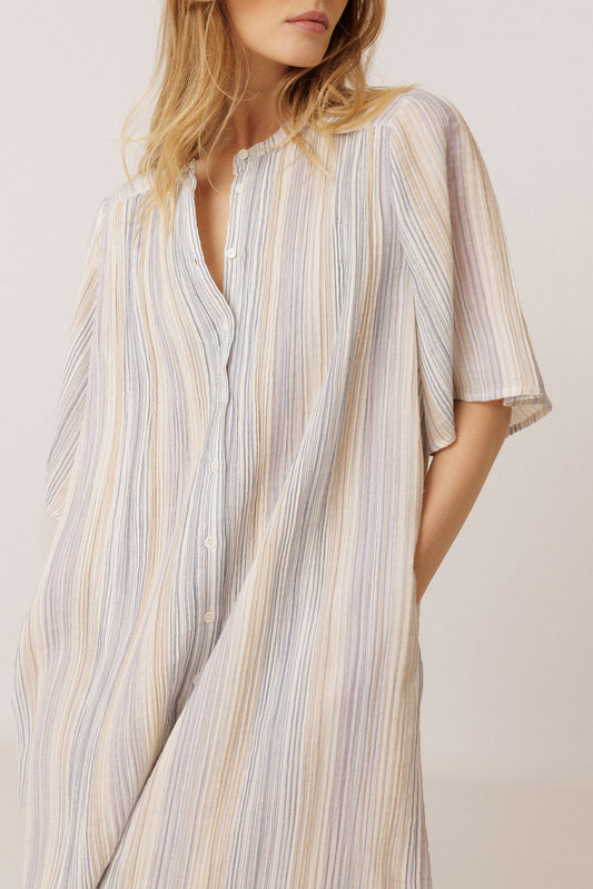 VESTIDO RAYAS DOBLE GASA 5