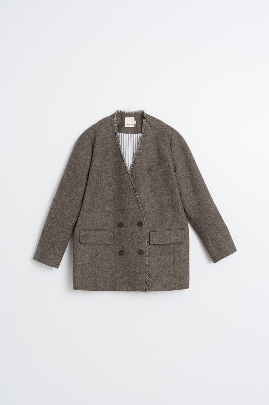 FRAYED WOOL BLAZER 5