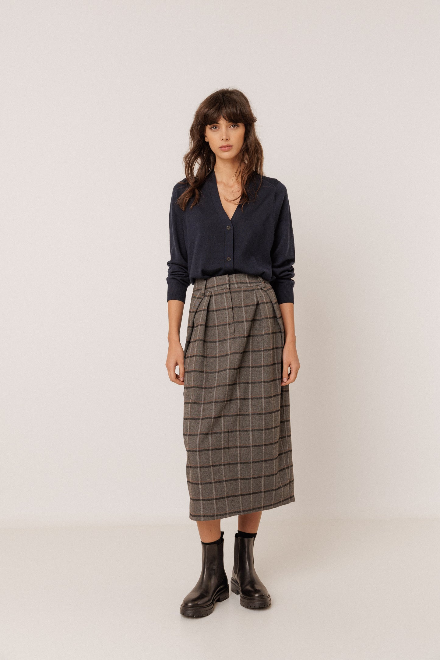 PLAID PENCIL SKIRT