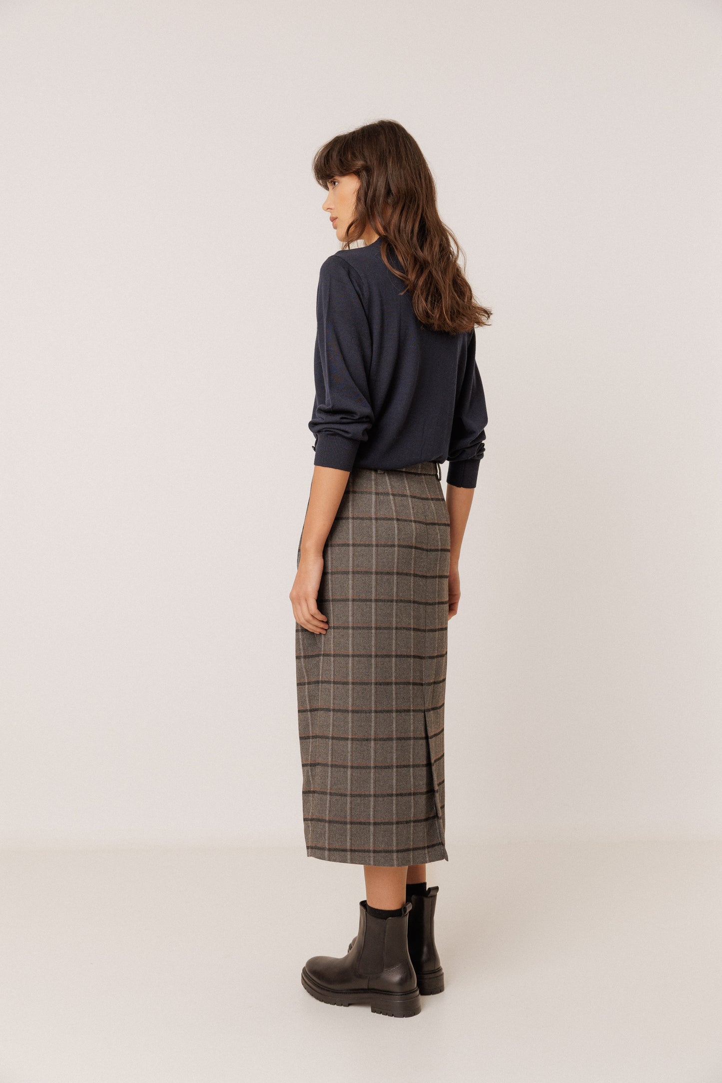 PLAID PENCIL SKIRT
