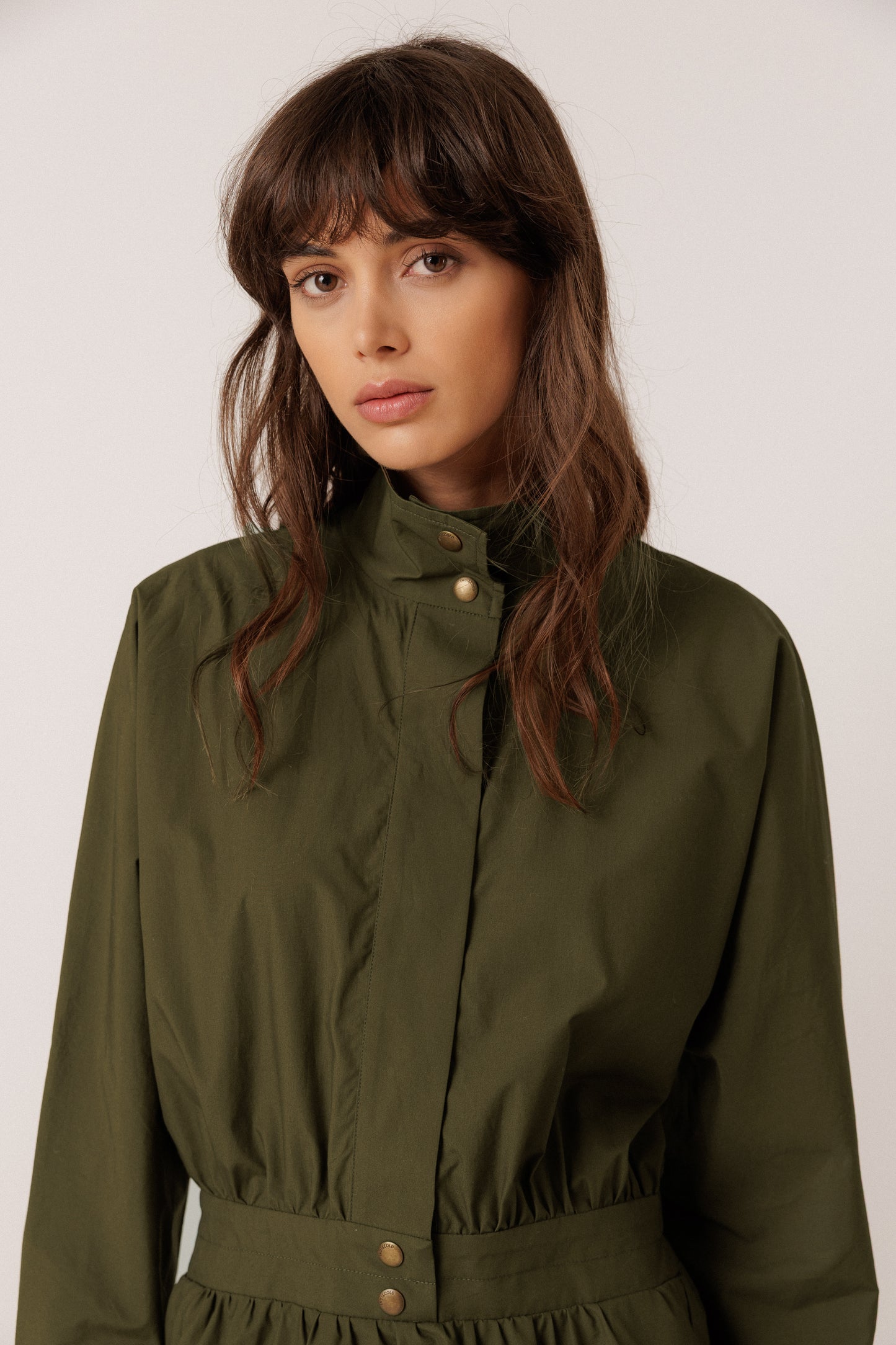 VESTIDO POPELÍN CUELLO ALTO