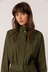 VESTIDO POPELÍN CUELLO ALTO