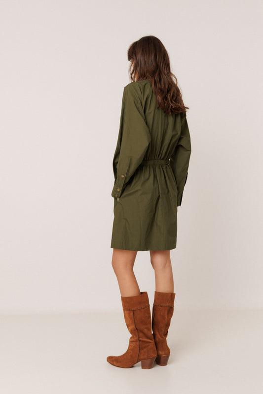 VESTIDO POPELÍN CUELLO ALTO 3