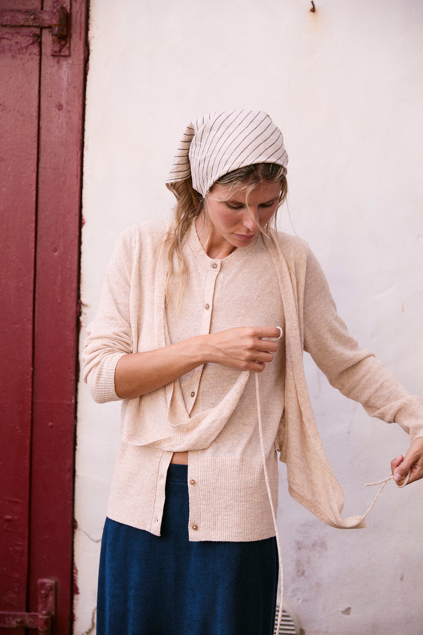 FINE-KNIT WRAP CARDIGAN