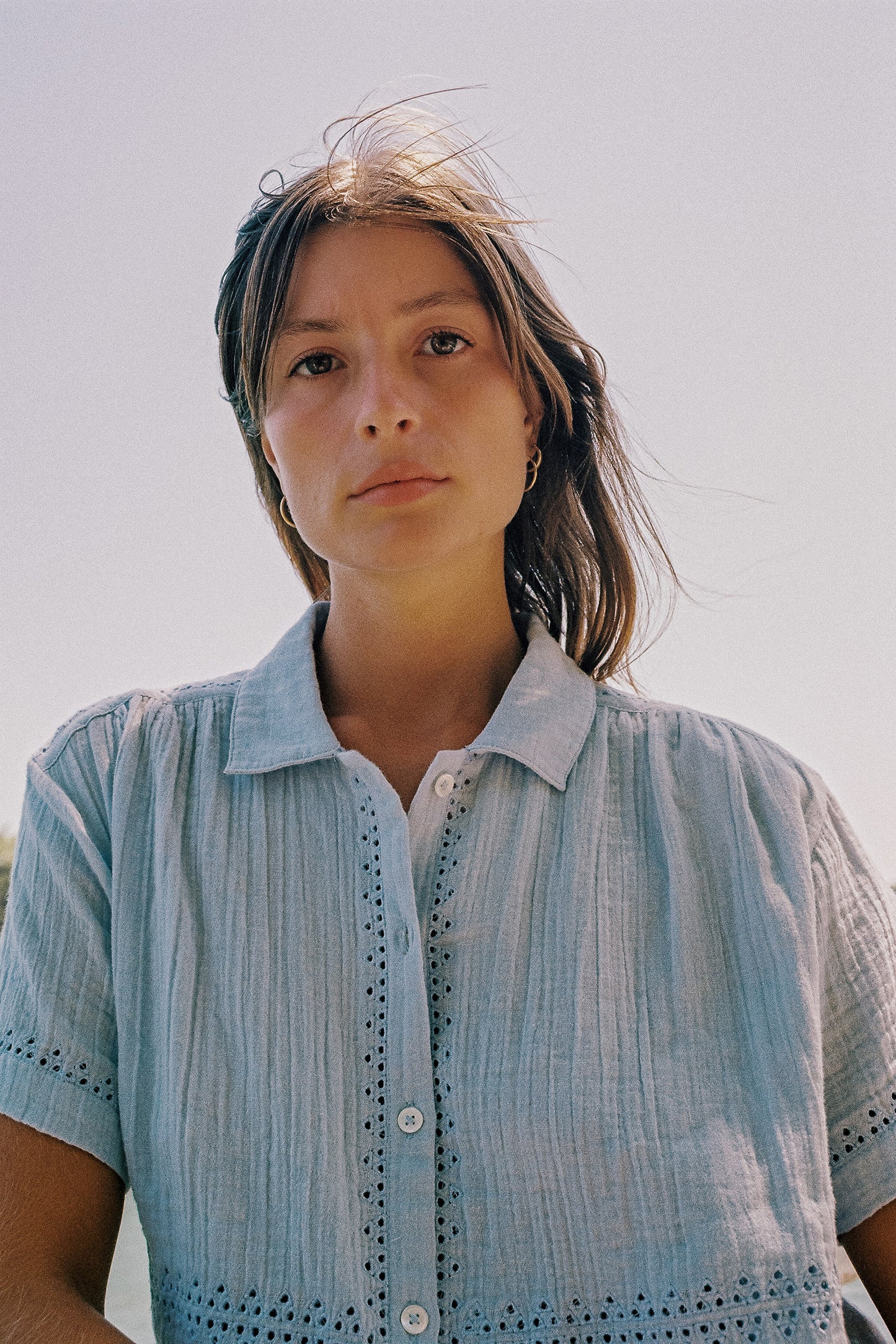 EMBROIDERED COMBINATION TEE
