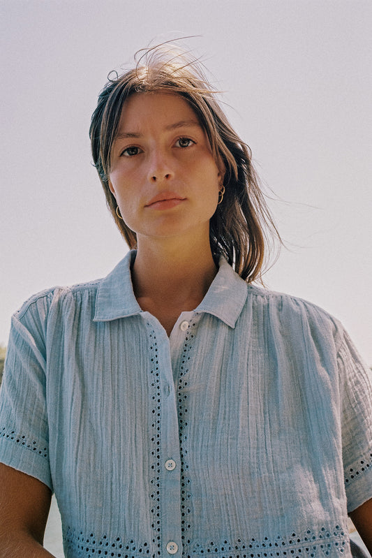 EMBROIDERED COMBINATION TEE 2