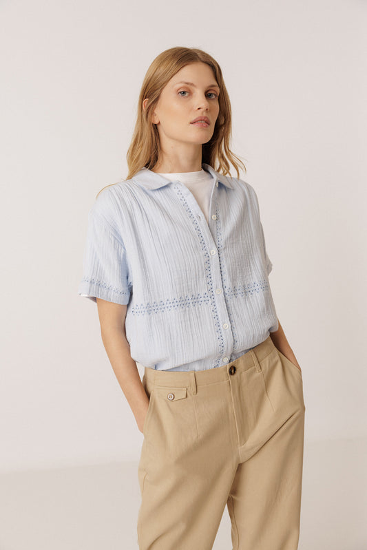 EMBROIDERED COMBINATION TEE 3