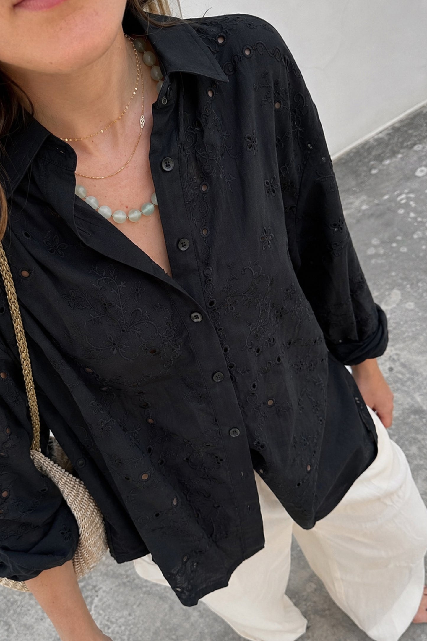 EMBROIDERED HANDKERCHIEF SHIRT