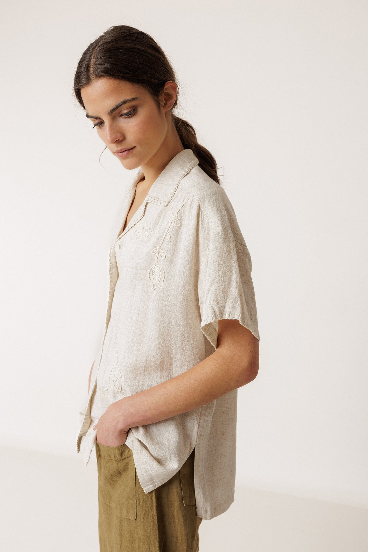 CHEMISE BRODERIES NATURE